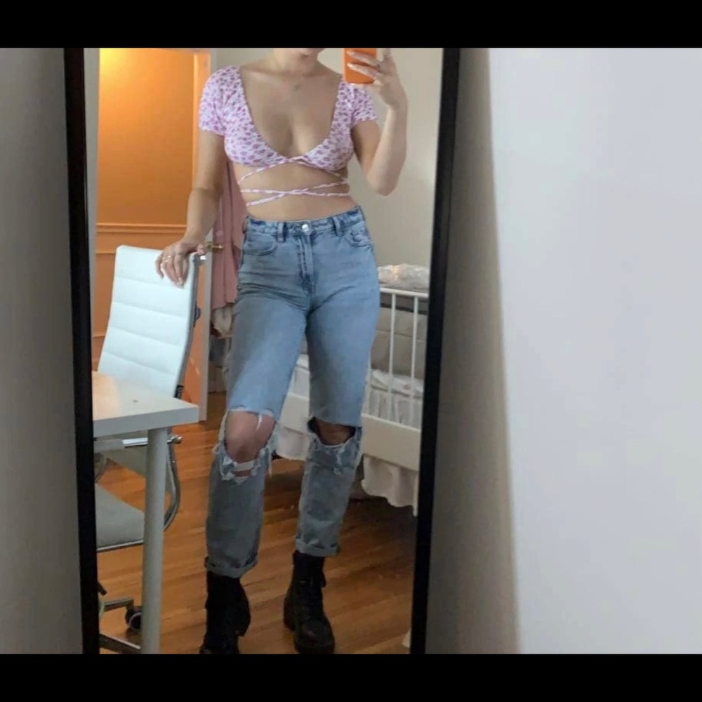 Floral Tie Back Crop Top